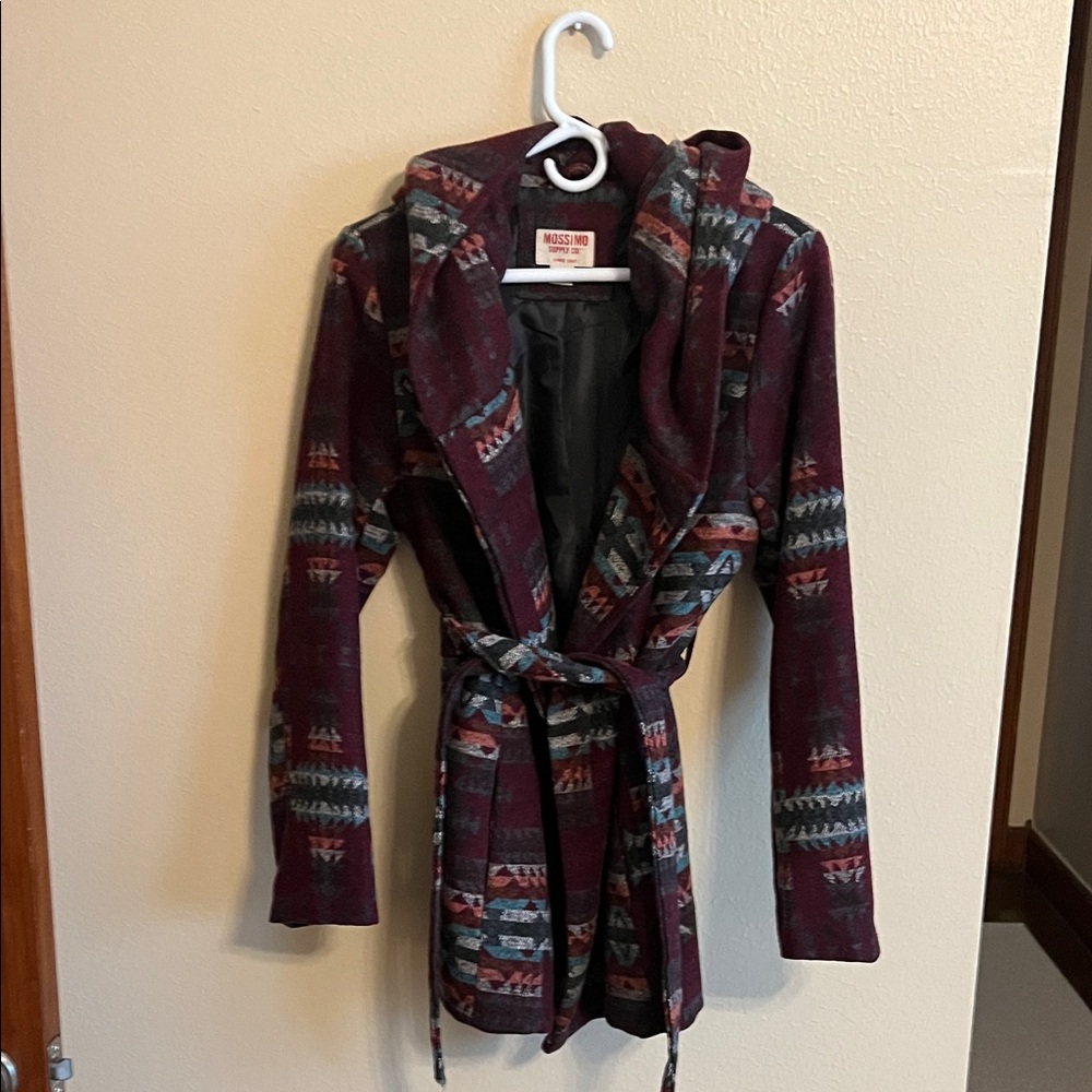 Mossimo Supply Co. Red and Gray Hooded Coat